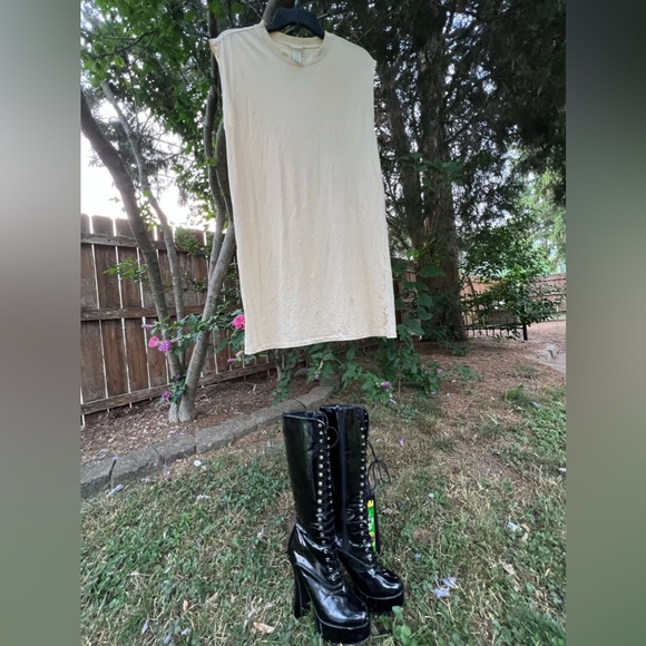 Chunky Pleaser Goth Stripper Exotic Dancer Boots 7 7.5 platform Electra laceup - Picture 14 of 14